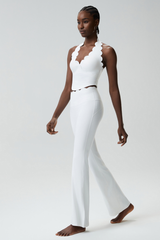 Women's Petal Yoga Athletic Set:Halter Tank Top & Flarepants