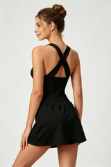 Women's Corset-Style Tennis Dress with Built-In Shorts