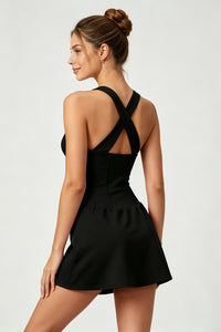 Women's Corset-Style Tennis Dress with Built-In Shorts