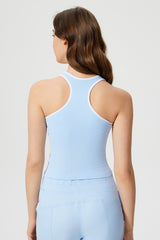 Women Sleeveless With Chest Pad Shock Slim Thin Yoga Fitness Exercise Tank Tops