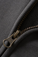 Men/Women Patchwork Raw Edge Vintage Snow Wash Zip Hoodie