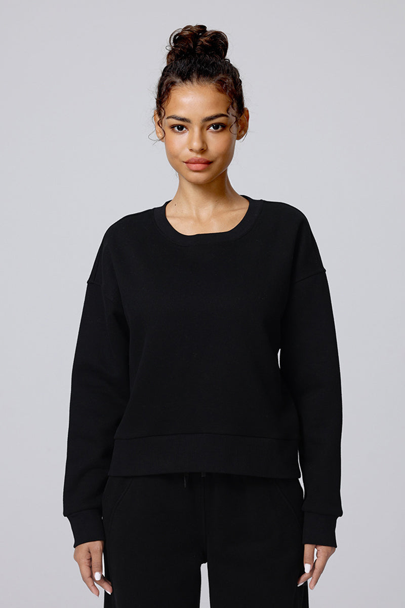 Women Brushed Round Neck Sport Top