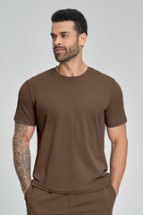 Men's Brushed Round-Neck Casual Sports T-shirt