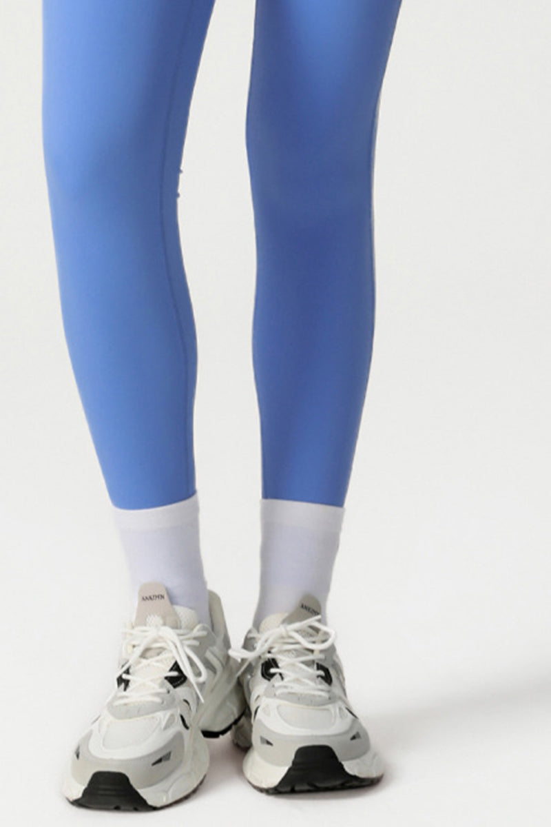 Trimmed crossover back bra & high waist sports leggings 2-piece set