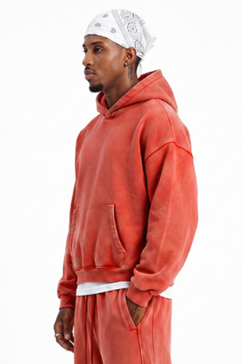 Men's Fall Fleece Heavyweight Washed Drop Shoulder Hoodie