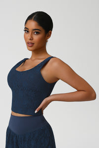 Women Lace Sleeveless Dance Fitness Vest