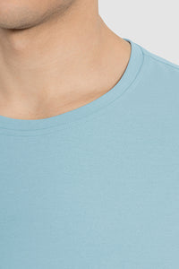 Men Casual Short Sleeve Quick-Dry Breathable Elastic Fitness Running Round-Neck Solid Color T-Shirt