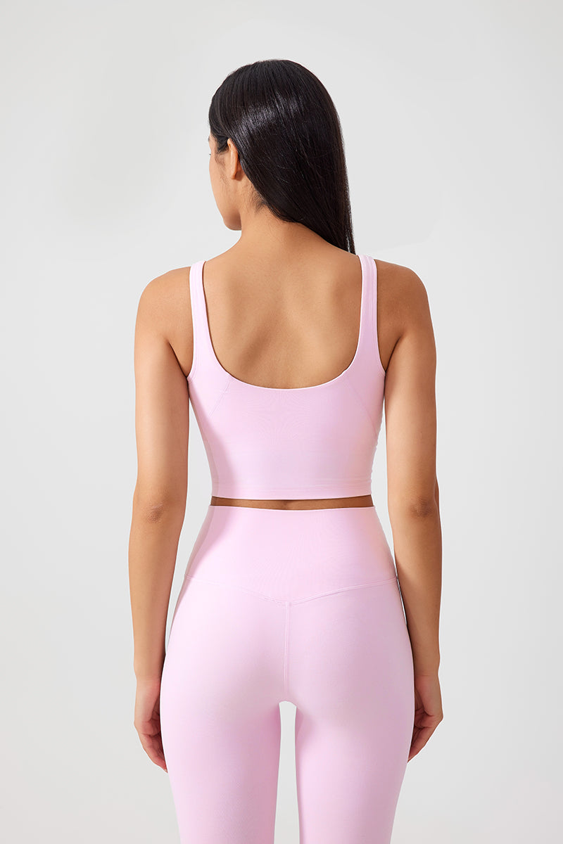 Women Fixed Bra Pads U-Back Nude Shape Fitness Yoga Exercise Vest