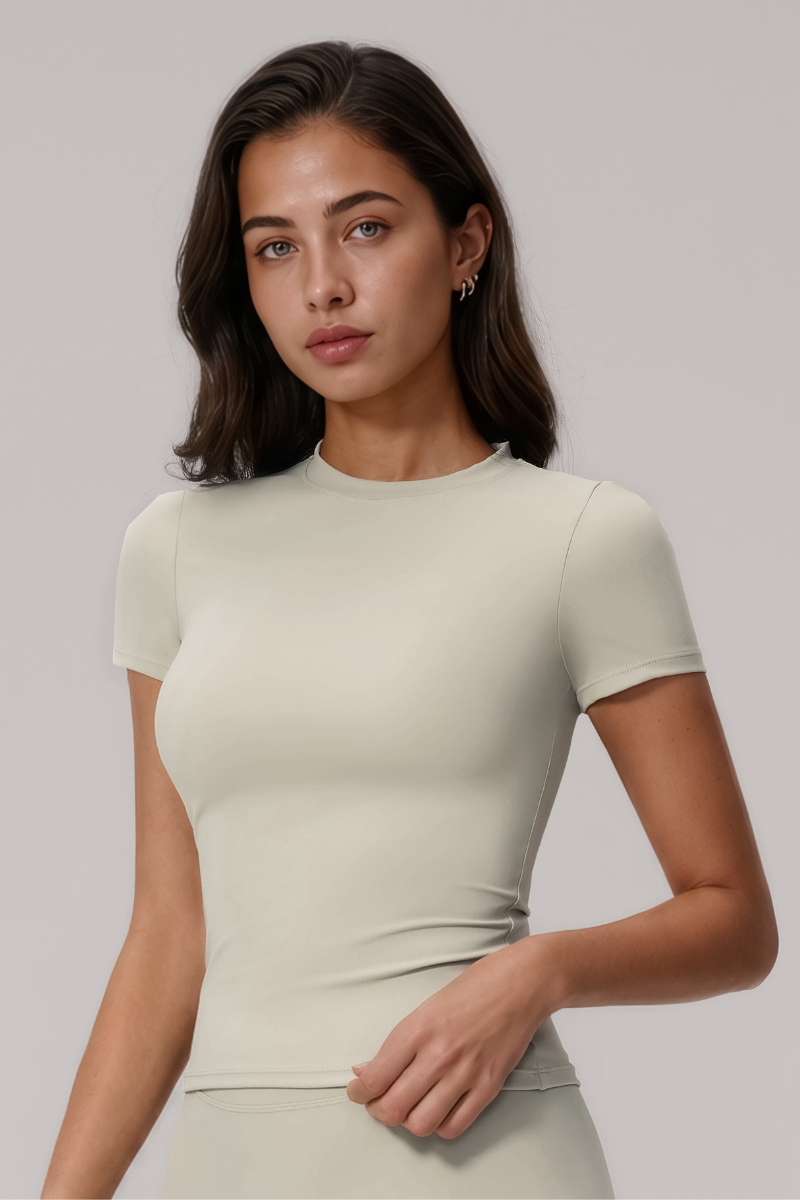 Women's Bare Feel Crew Neck Slim Fit Sports T-shirt