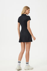 Women Mid-Length Waist Thin Ice Breathable Tennis Sports Yoga Short-Sleeved Dresses