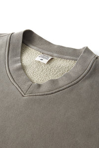 Women's washed velvet V-neck cropped sweatshirt