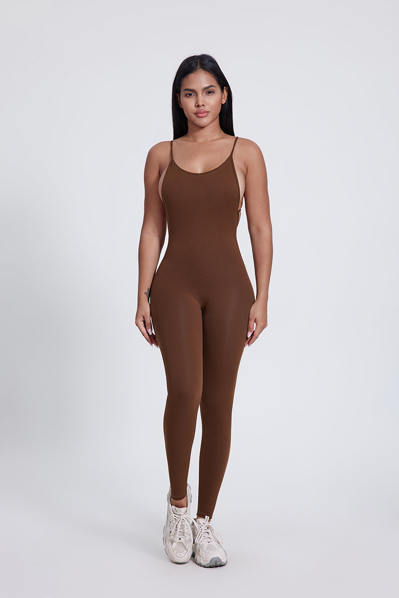 Women'S Cross-Leaky Back Yoga High-Elastic Bodysuit