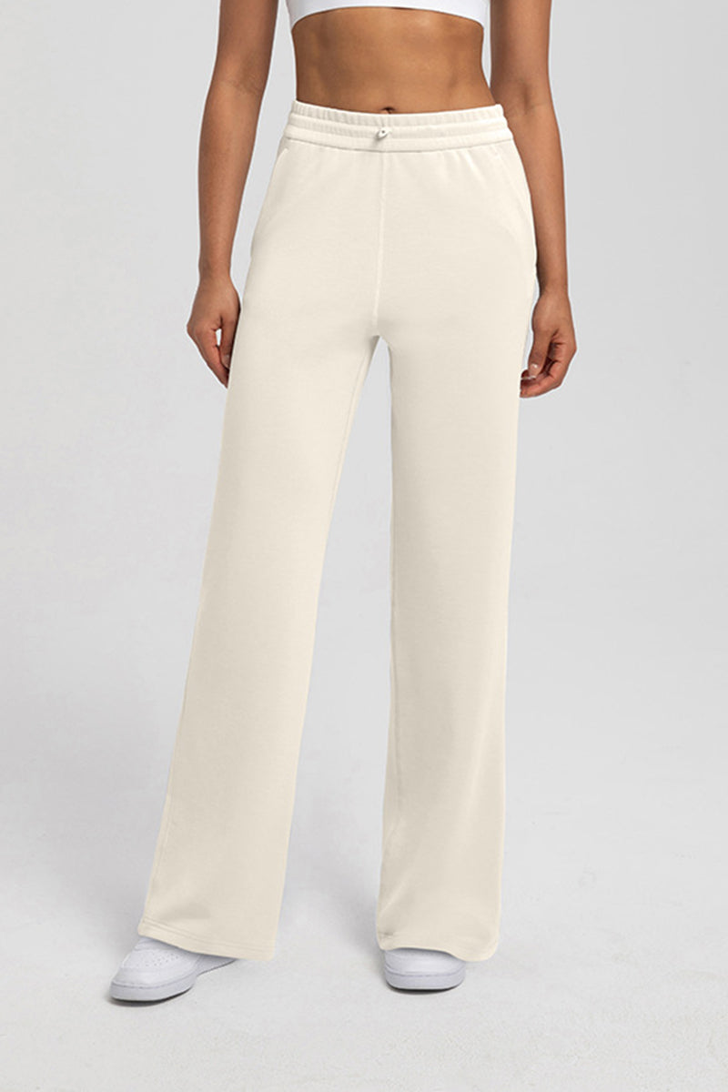 Women Modal Air Layer Loose Fit Yoga Straight Leg Pants