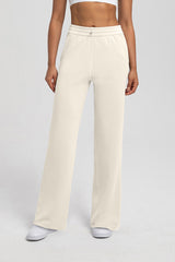 Women Modal Air Layer Loose Fit Yoga Straight Leg Pants