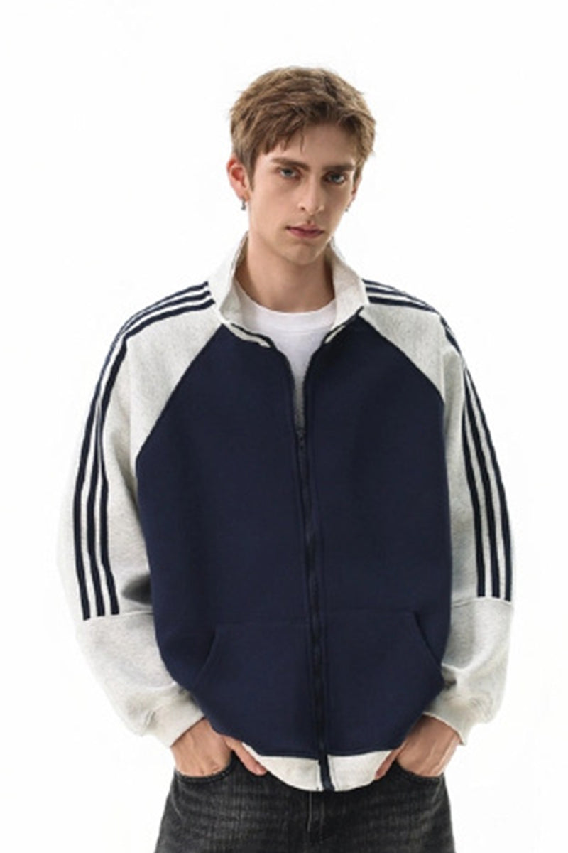 Couple Stand-Collar Zip-Up Casual Hoodie
