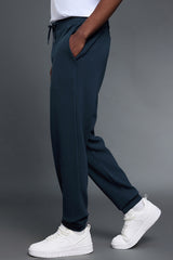 Men Air Layer Loose Straight Leg Sweatpants with Drawstring Cuffs