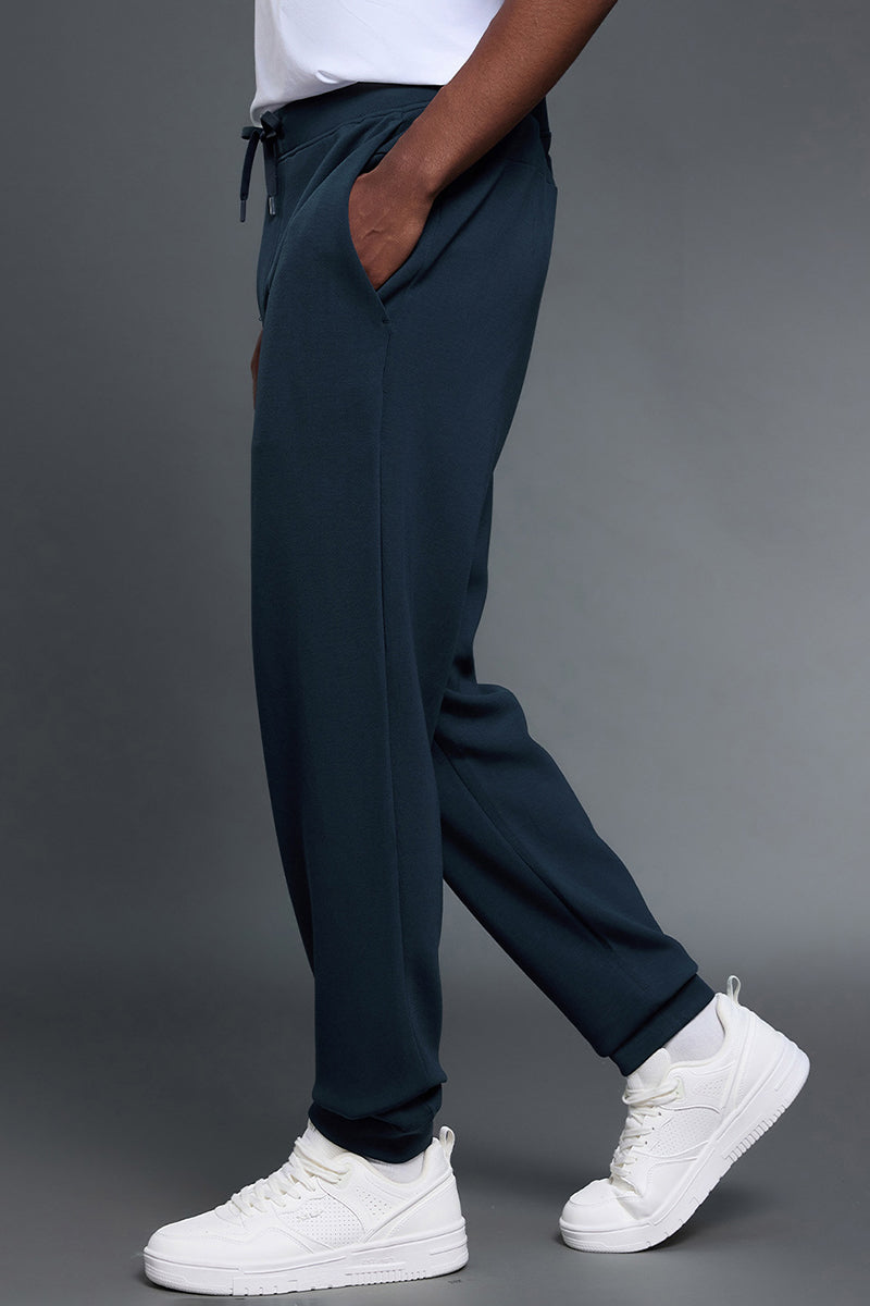 Men Air Layer Loose Straight Leg Sweatpants with Drawstring Cuffs