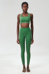 Women Wave Liquid Seamless High Stretch Midweight Yoga Set - Removable Cup Bra & Contoured Tights