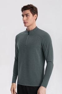 Men Half-Zip Reflective Training Long Sleeve Top