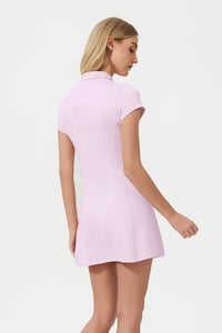 Women Mid-Length Waist Thin Ice Breathable Tennis Sports Yoga Short-Sleeved Dresses