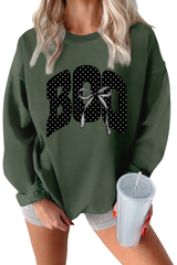 Women's Fall Boo Graphic Polka Dot Print Halloween Pullover