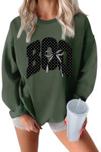 Women's Fall Boo Graphic Polka Dot Print Halloween Pullover