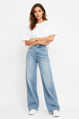 Women's Fall High Waist Loose Fit Wide Leg Jeans