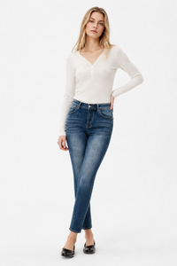 Women's Vintage Washed  Stretch Skinny Jeans