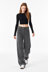 Women’s Washed Baggy Wide Leg Jeans