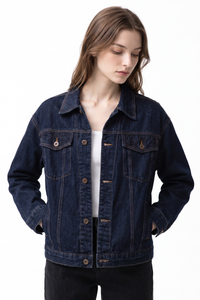 Women's Fall Classic Original Blue Button Front Denim Jacket