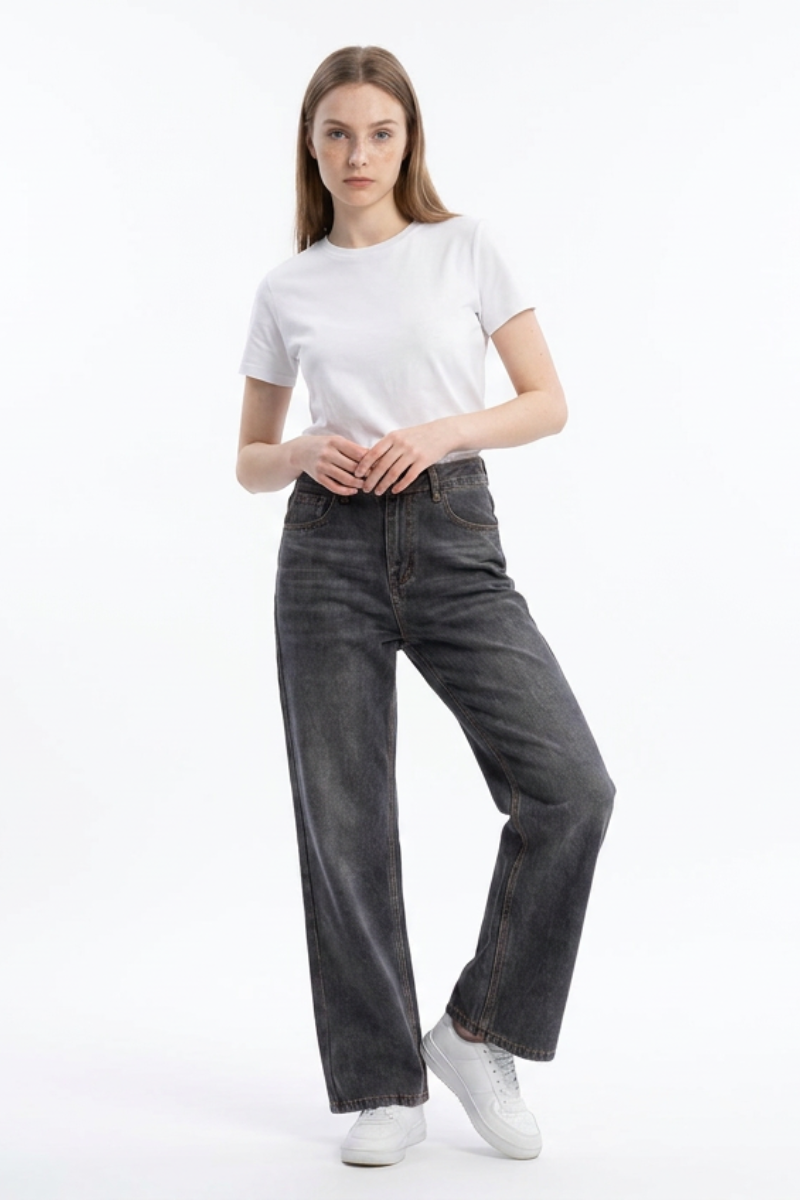 Women's  Fall Vintage Distressed Relaxed Straight Leg Jeans