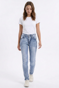 Women's Light Wash High Waist Stretch Skinny Jeans