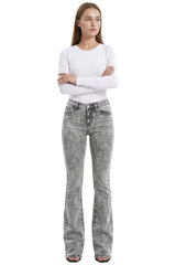Women's High Waist Wash Slim Fit Flare Jeans