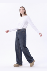 Women's 100% Cotton Vintage Relaxed-Fit Wide Leg Jeans