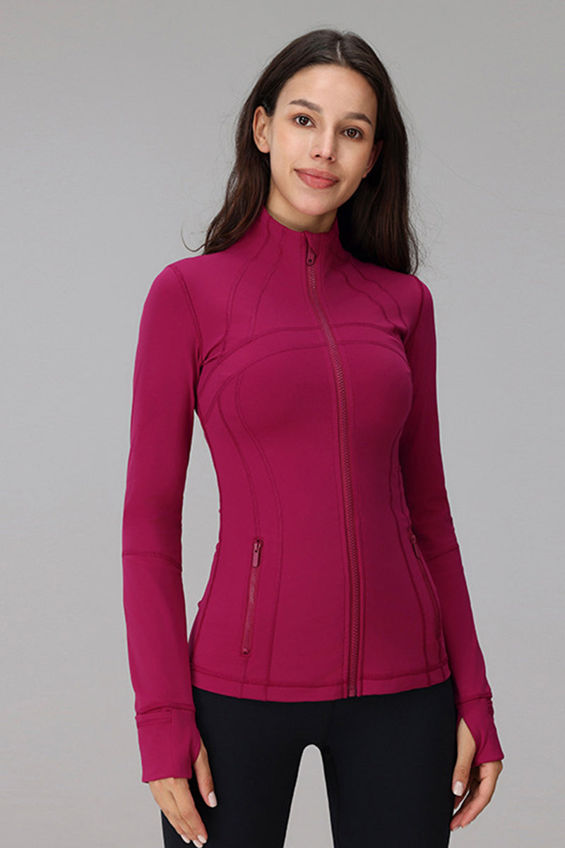 Women's Light Weight Slim Fit Sports Zipper Jacket