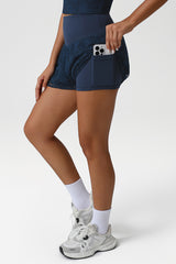 Women Lace Double Layer Anti-Slip Sport Shorts