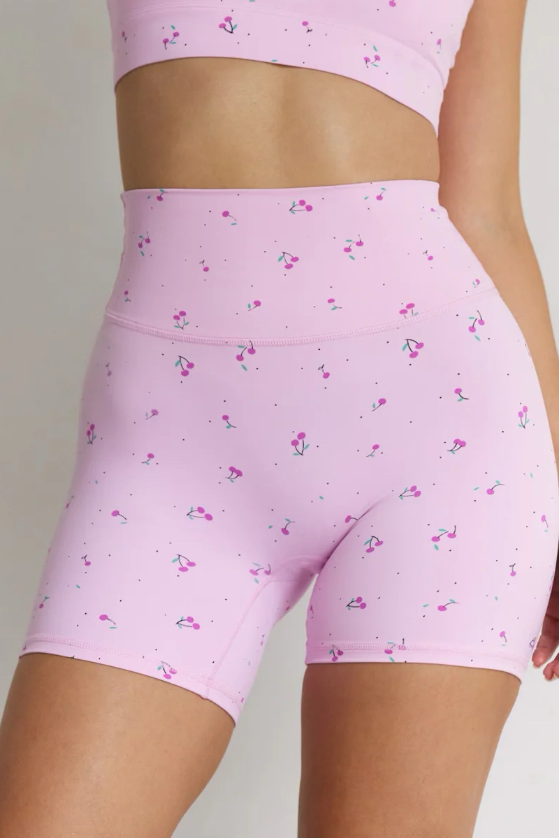 Women's Cherry Print Cami Sports Shorts