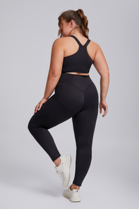 Plus Women's Butter-Soft Sports Bra & Pocket Yoga Leggings Two-Piece Set