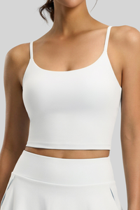 Women's Criss‑Cross Back Padded Halterneck Sports Cami Top