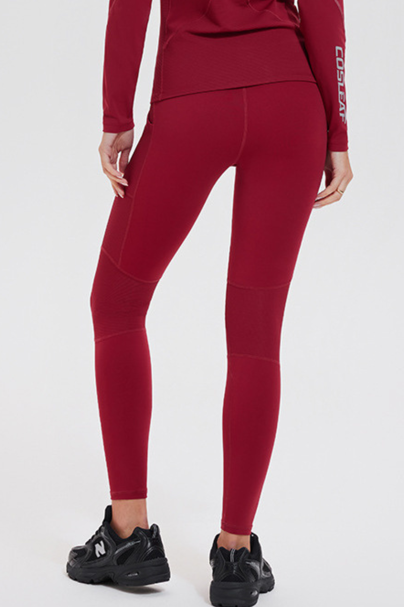 High-waist, cinching-in, integrated-pocket long pants