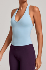 Women's V-neck Quick-Dry Fitting Sports Tank Top