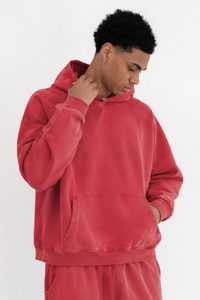 Men's  Fall 100% Cotton Washed Vintage Heavyweight Hoodie