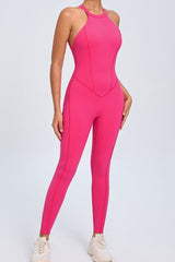 Women Back Buckle Backless Peach Butt Quick Dry One Piece Sports Fitness Yoga Bodysuit