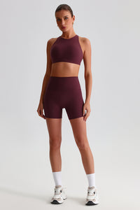 Women Outdoor Quick-Dry Naked Sensation Yoga Set: Cross-Back Slim-Fit Sports Bra + High-Waisted Sculpting Shorts