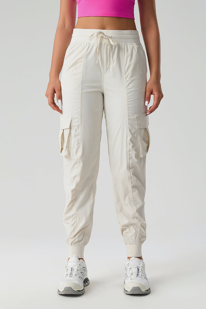 Women Mid-Rise Drawstring Leg Loose-Fitting Lightweight Quick-Drying Breathable Outdoor Workwear Sweatpants