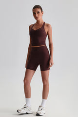 Women Solid Naked Sensation Yoga Set: High-Waisted Sculpting Shorts + Crisscross Back Support Bra