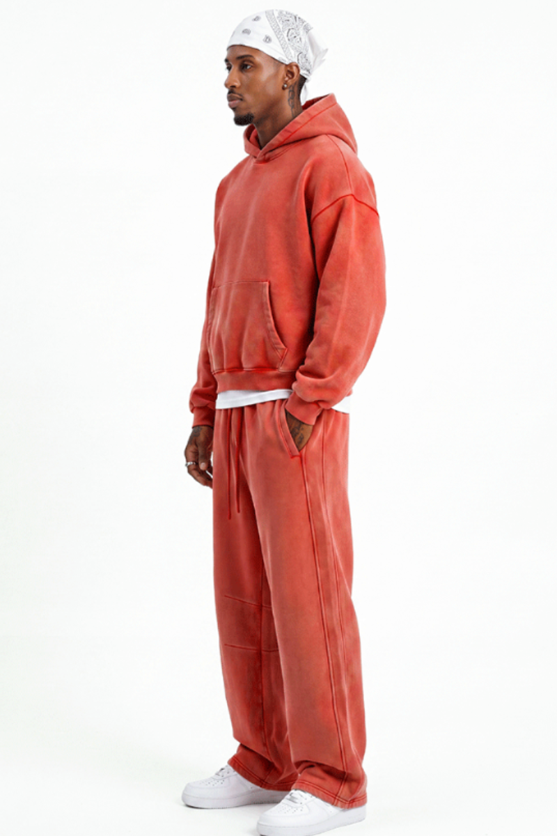 Men's Fall Fleece Sets:Relaxed Hoodie And Sweatpants