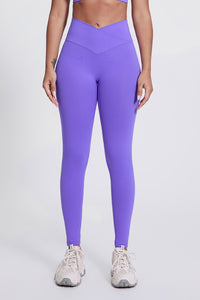 Women'S Bright Crossover High-Waisted Hip Lift Dance Stretch Cropped Pants