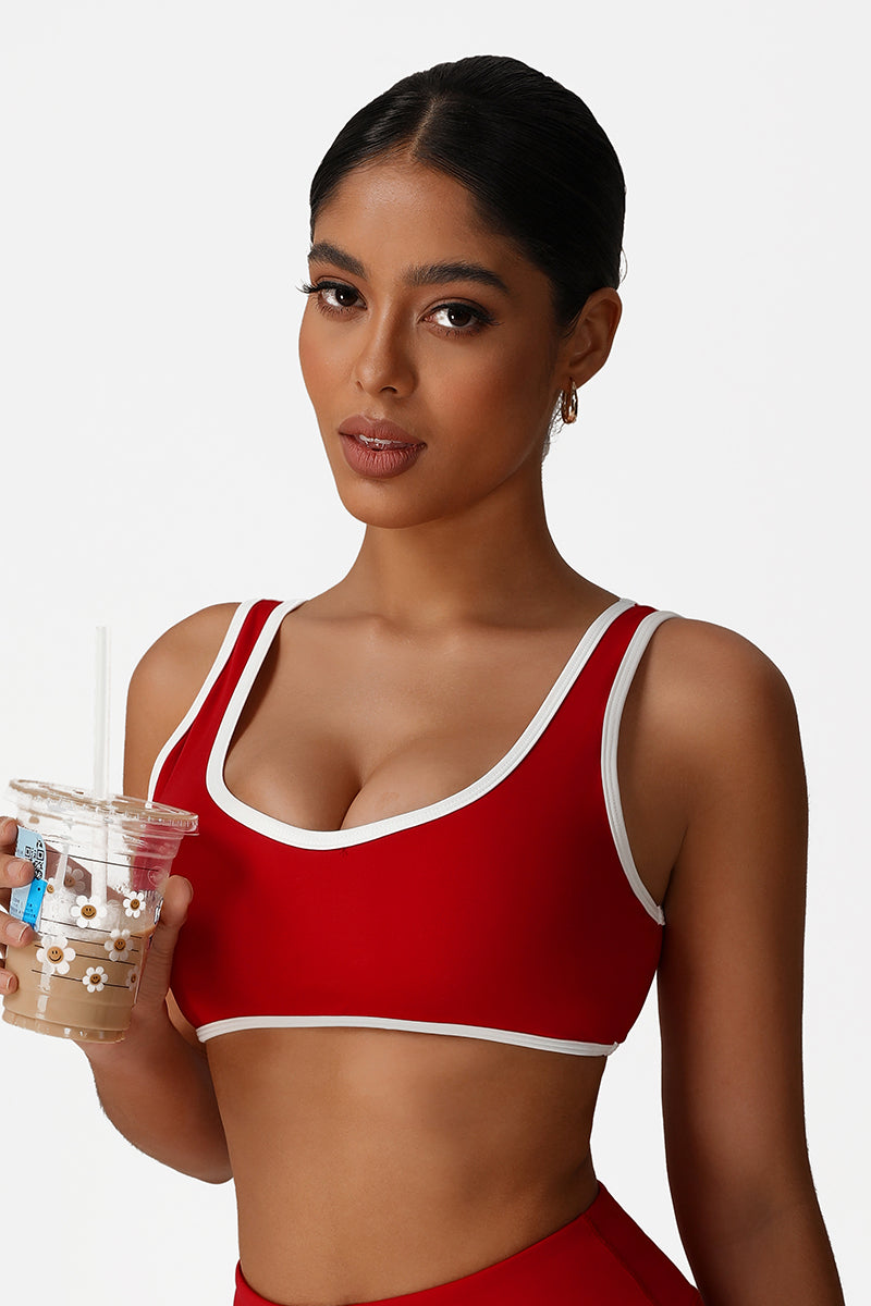 Women Color-Block Supportive High-Impact Naked-Feel Sports Bra