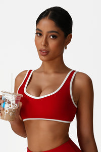Women Color-Block Supportive High-Impact Naked-Feel Sports Bra